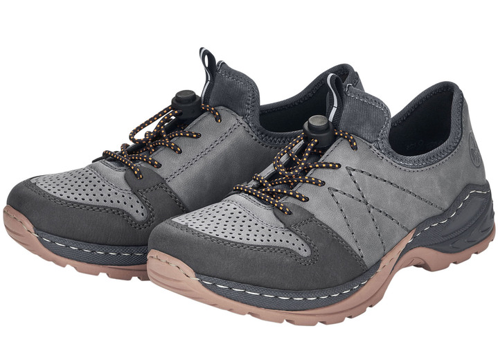 Komfortschuhe - Rieker Sneaker mit herausnehmbarer MemoSoft-Textileinlage, in Größe 036 bis 043, in Farbe GRAU Ansicht 4