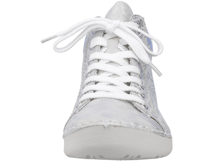 - Rieker Schnür-Bootie aus originell bedrucktem Synthetikmaterial, in Größe 036 bis 042, in Farbe SILBERGRAU-BLEU Ansicht 8