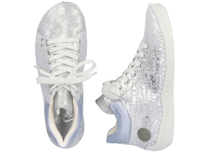 - Rieker Schnür-Bootie aus originell bedrucktem Synthetikmaterial, in Größe 036 bis 042, in Farbe SILBERGRAU-BLEU Ansicht 5