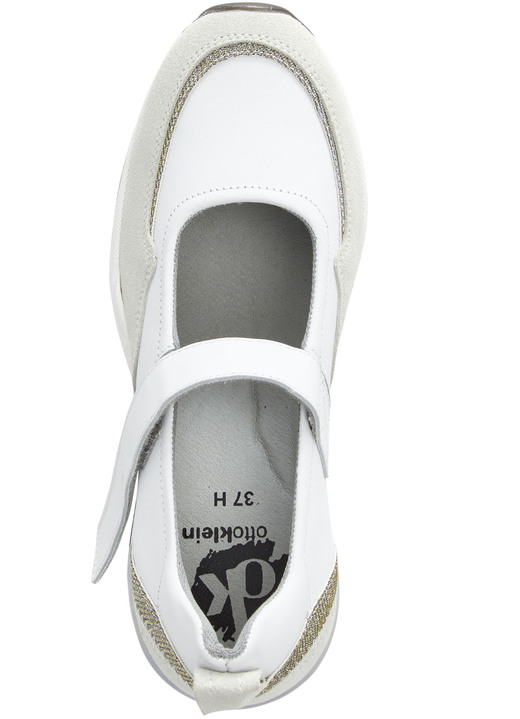 Komfortschuhe - ELENA EDEN Spangenschuh mit Glitzereinsätzen, in Größe 036 bis 042, in Farbe WEISS-EISGRAU Ansicht 2