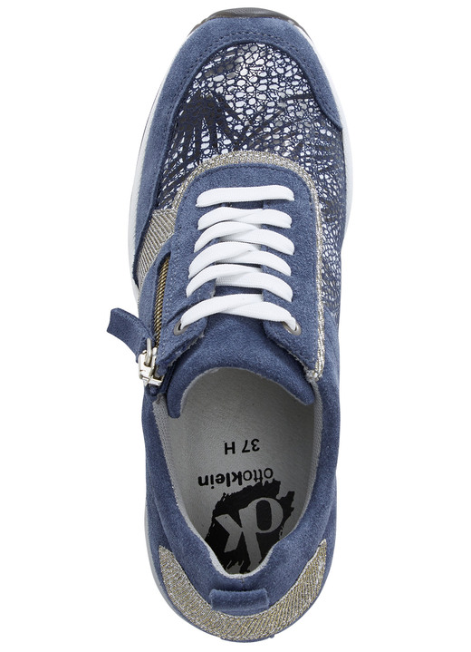 Komfortschuhe - ELENA EDEN Schnürschuh mit glänzend bedrucktem Elastikmaterial, in Größe 036 bis 042, in Farbe BLAU Ansicht 2