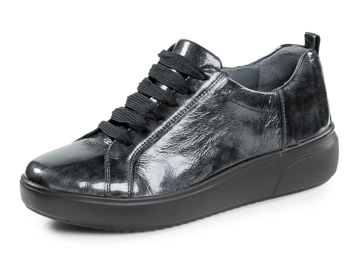 Komfortschuhe - Waldläufer Schnürschuh aus bestem Knautschlackleder, in Größe 3 1/2 bis 8, in Farbe ANTHRAZIT Ansicht 1