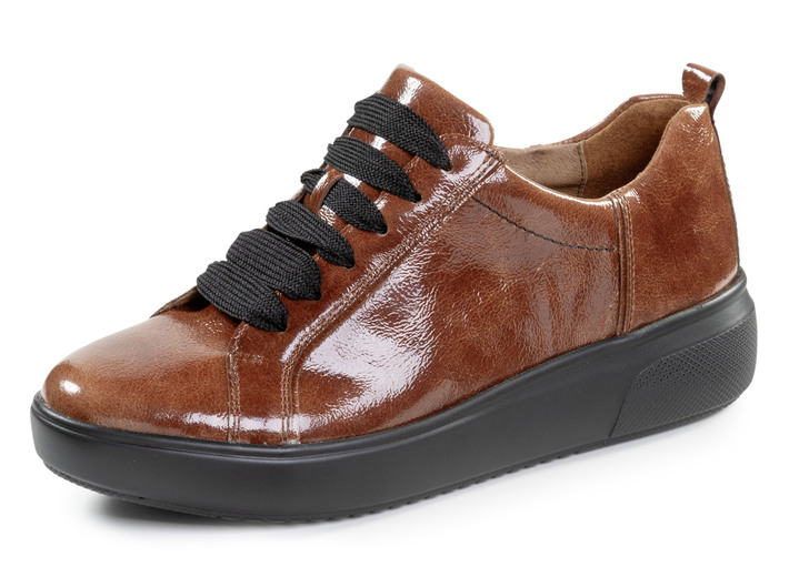 Komfortschuhe - Waldläufer Schnürschuh aus bestem Knautschlackleder, in Größe 3 1/2 bis 8, in Farbe BRAUN Ansicht 1