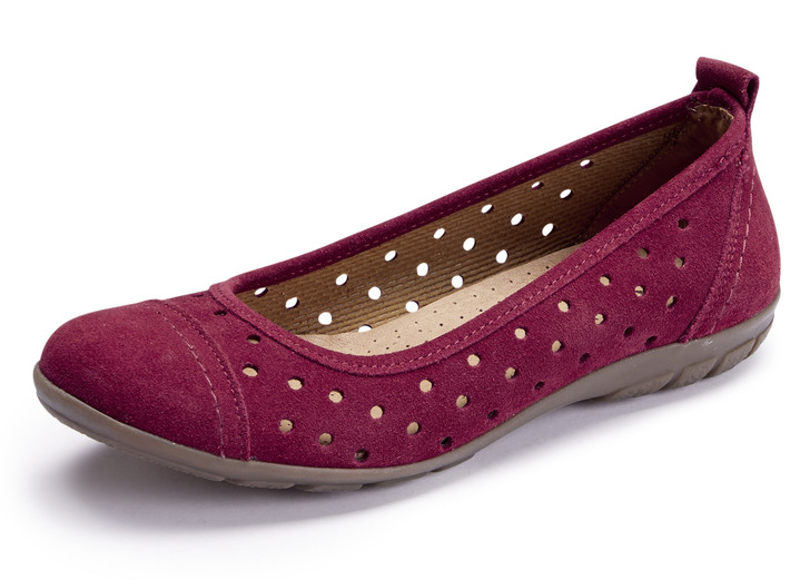 Komfortschuhe - ELENA EDEN Ballerina aus Nubuk- oder Veloursleder, in Größe 036 bis 042, in Farbe ROT Ansicht 1