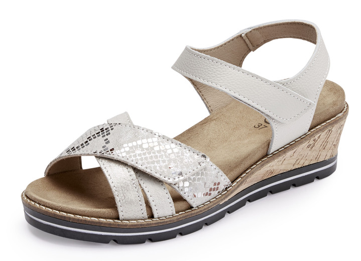 Komfortschuhe - ELENA EDEN Sandale aus Nappaleder, in Größe 036 bis 042, in Farbe BEIGE Ansicht 1
