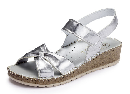 ELENA EDEN Sandale aus Metallic-Nappaleder