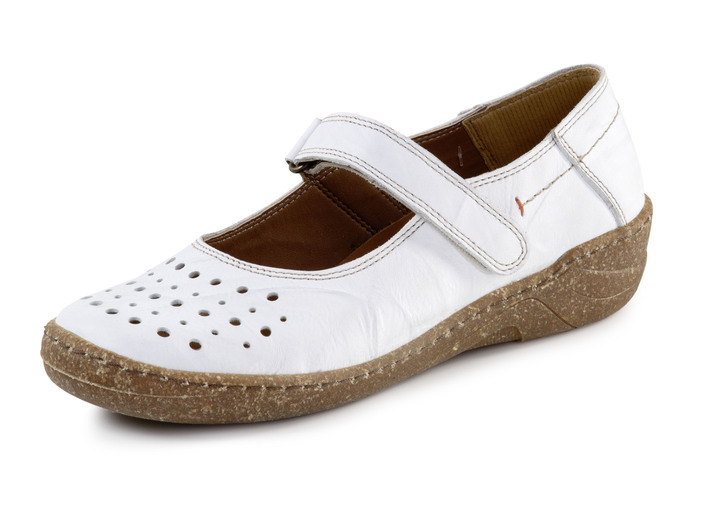 Komfortschuhe - ELENA EDEN Slipper aus schattiertem Nappaleder, in Größe 036 bis 042, in Farbe WEISS Ansicht 1