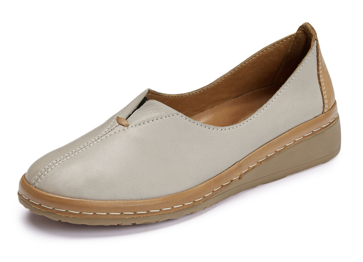 Komfortschuhe - ELENA EDEN Slipper aus Rind-Nappaleder, in Größe 036 bis 042, in Farbe COGNAC Ansicht 4