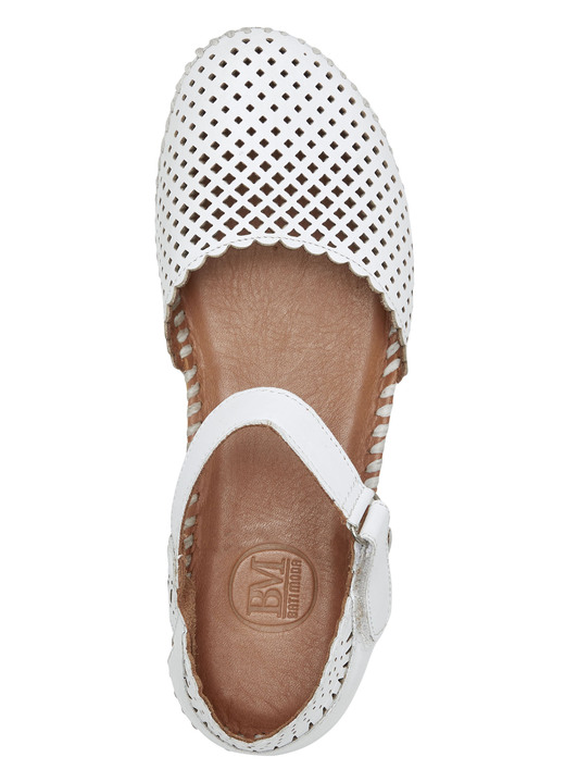 Komfortschuhe - ELENA EDEN, sommerliche Damen-Sandalen, Weite G, aus Leder, in Größe 036 bis 042, in Farbe WEISS Ansicht 2