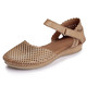 Komfortschuhe - ELENA EDEN, sommerliche Damen-Sandalen, Weite G, aus Leder, in Größe 036 bis 042, in Farbe WEISS – Farbe COGNAC – Ansicht 1