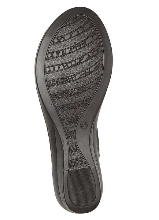 Komfortschuhe - ELENA EDEN, sommerliche Damen-Sandaletten, Weite G, aus Leder, in Größe 036 bis 042, in Farbe JEANS Ansicht 6