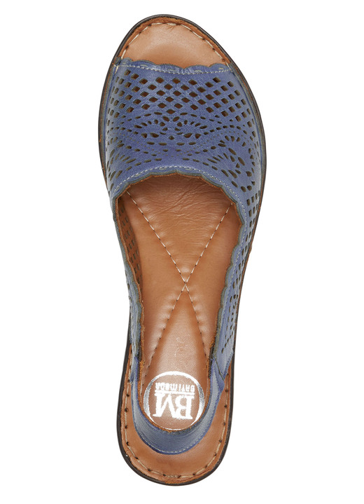 Komfortschuhe - ELENA EDEN, sommerliche Damen-Sandaletten, Weite G, aus Leder, in Größe 036 bis 042, in Farbe JEANS Ansicht 2