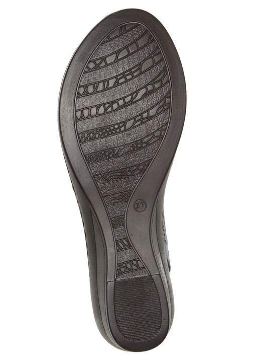 Komfortschuhe - ELENA EDEN, sommerliche Damen-Sandaletten, Weite G, aus Leder, in Größe 036 bis 042, in Farbe SCHWARZ Ansicht 9