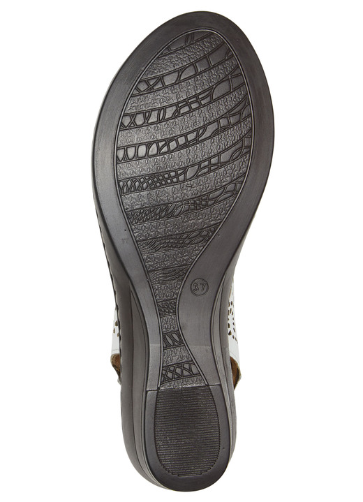 Komfortschuhe - ELENA EDEN, sommerliche Damen-Sandaletten, Weite G, aus Leder, in Größe 036 bis 042, in Farbe SCHWARZ Ansicht 6