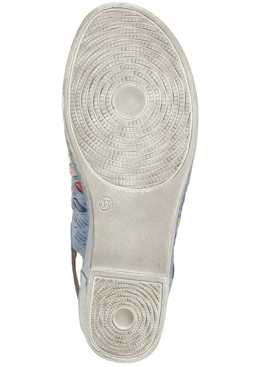 Komfortschuhe - Gemini Sandalette mit raffinierten, bunten Flechtdurchzügen, in Größe 036 bis 042, in Farbe JEANS Ansicht 4