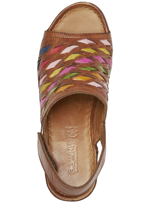 Komfortschuhe - Gemini Sandalette mit raffinierten, bunten Flechtdurchzügen, in Größe 036 bis 042, in Farbe JEANS Ansicht 6