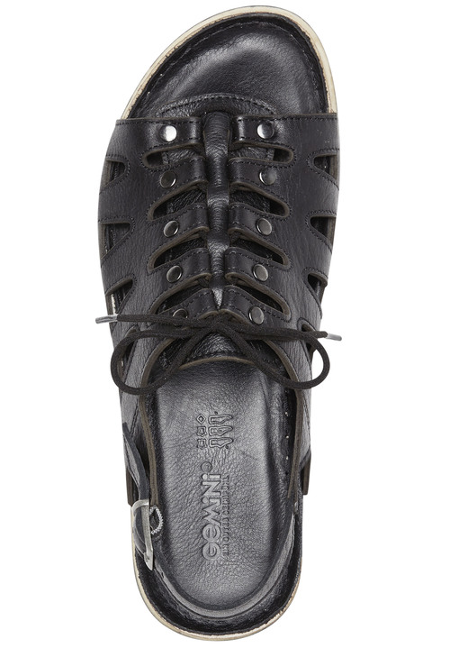 Komfortschuhe - Gemini Sandale mit elastischer Zierschnürung, in Größe 036 bis 042, in Farbe BEIGE Ansicht 5