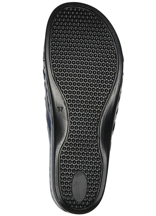 Komfortschuhe - Gemini, sommerliche Damen-Clogs, Weite G, mit Gummizug, in Größe 036 bis 042, in Farbe MARINE Ansicht 3