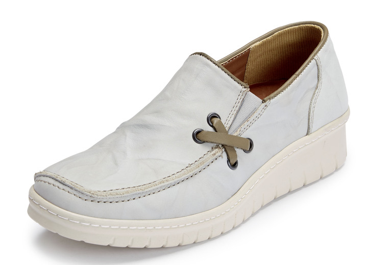 Komfortschuhe - ELENA EDEN Slipper mit Knitterstruktur, in Größe 036 bis 043, in Farbe ROT Ansicht 4