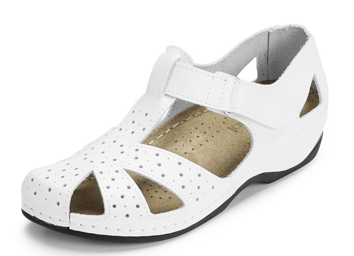 Komfortschuhe - ELENA EDEN, klassische Damen-Sandalen, Weite H, mit Klettverschluss, in Größe 036 bis 042, in Farbe WEISS Ansicht 1