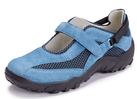 Waldläufer Trekking-Slipper  aus Verloursleder und Textilmaterial
