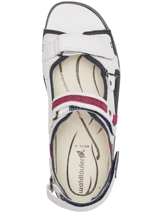 Komfortschuhe - Waldläufer, sportliche Damen-Sandalen, Weite H, mit herausnehmbarem Fußbett, in Größe 4 1/2 bis 9, in Farbe WEISS-BLAU-ROT Ansicht 3