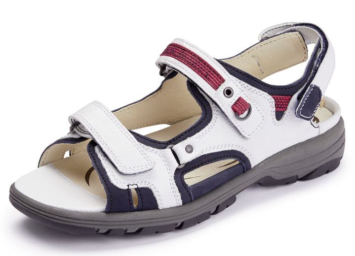 Komfortschuhe - Waldläufer, sportliche Damen-Sandalen, Weite H, mit herausnehmbarem Fußbett, in Größe 4 1/2 bis 9, in Farbe GRAFIT-HELLGRAU Ansicht 5