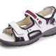 Komfortschuhe - Waldläufer, sportliche Damen-Sandalen, Weite H, mit herausnehmbarem Fußbett, in Größe 4 1/2 bis 9, in Farbe GRAFIT-HELLGRAU – Farbe WEISS-BLAU-ROT – Ansicht 1