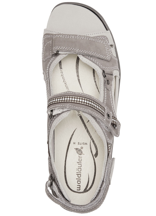 Komfortschuhe - Waldläufer, sportliche Damen-Sandalen, Weite H, mit herausnehmbarem Fußbett, in Größe 4 1/2 bis 9, in Farbe JEANS-HELLGRAU Ansicht 10