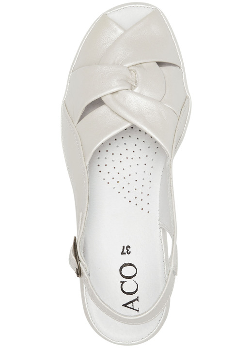 Komfortschuhe - ELENA EDEN, elegante Damen-Sandalen, Weite G, aus Leder, in Größe 035 bis 042, in Farbe PERLWEISS Ansicht 2