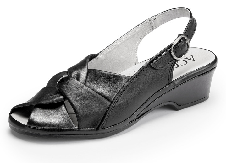 Komfortschuhe - ELENA EDEN, elegante Damen-Sandalen, Weite G, aus Leder, in Größe 035 bis 042, in Farbe PERLWEISS Ansicht 4