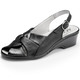 Komfortschuhe - ELENA EDEN, elegante Damen-Sandalen, Weite G, aus Leder, in Größe 035 bis 042, in Farbe PERLWEISS – Farbe SCHWARZ METALLIC – Ansicht 1
