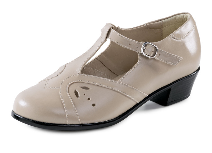 Komfortschuhe - ELENA EDEN, schicke Damen-Pumps, Weite H, aus Leder, in Größe 036 bis 042, in Farbe BEIGE Ansicht 1