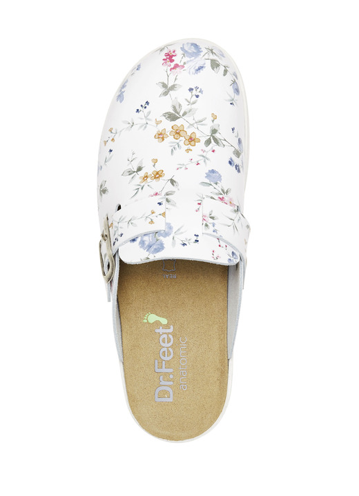 Komfortschuhe - ELENA EDEN, klassische Damen-Clogs, Weite H, mit herausnehmbarem Fußbett, in Größe 036 bis 042, in Farbe WEISS-BUNT Ansicht 2