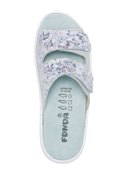 - ELENA EDEN Pantolette mit Klettspange, in Größe 036 bis 042, in Farbe HELLGRAU-BUNT Ansicht 2