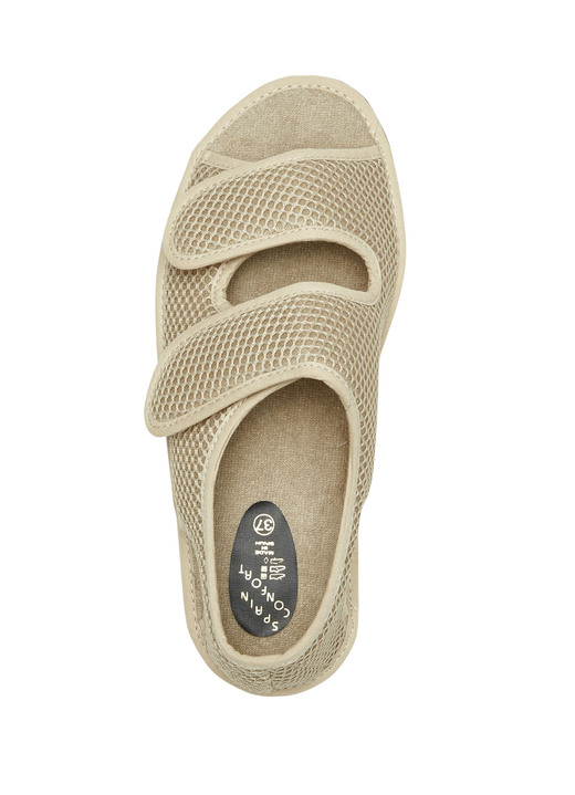 Komfortschuhe - Bequeme Damen-Sandalen, Weite H, aus gepolstertem Textilmaterial, in Größe 036 bis 042, in Farbe MARINE Ansicht 5