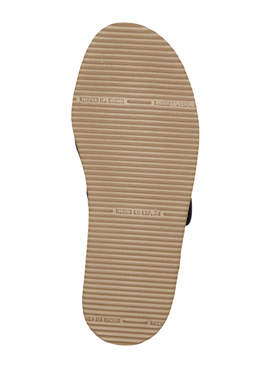 Komfortschuhe - Bequeme Damen-Sandalen, Weite H, aus gepolstertem Textilmaterial, in Größe 036 bis 042, in Farbe MARINE Ansicht 3