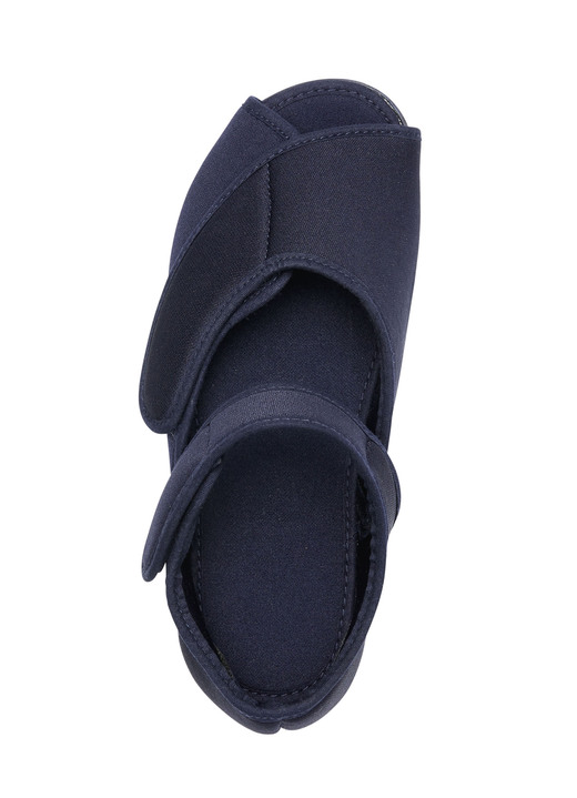 Komfortschuhe - Klett-Sandale aus elastischem Textilmaterial, in Größe 035 bis 042, in Farbe MARINE Ansicht 2