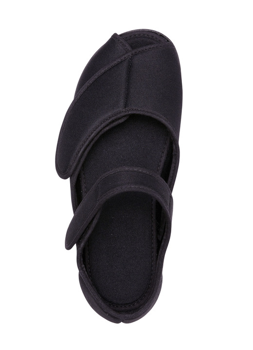 Komfortschuhe - Klett-Sandale aus elastischem Textilmaterial, in Größe 035 bis 042, in Farbe MARINE Ansicht 11