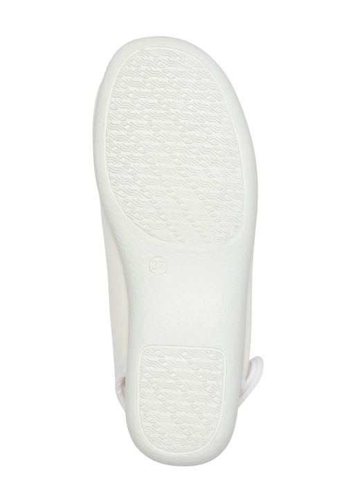 Komfortschuhe - Sandale aus elastischem Textilmaterial, in Größe 035 bis 042, in Farbe CREMEWEISS-GOLD Ansicht 3