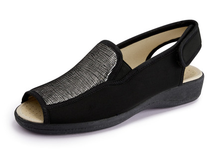 Sandale aus elastischem Textilmaterial