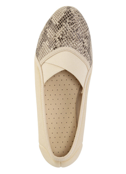 Komfortschuhe - Slipper aus elastischem Textilmaterial, in Größe 036 bis 042, in Farbe SCHWARZ-GRAU Ansicht 5