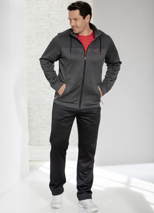 Sport- & Freizeitmode - Freizeitanzug von „LPO“ in 2 Farben, in Größe 024 bis 058, in Farbe ANTHRAZIT MELIERT Ansicht 2