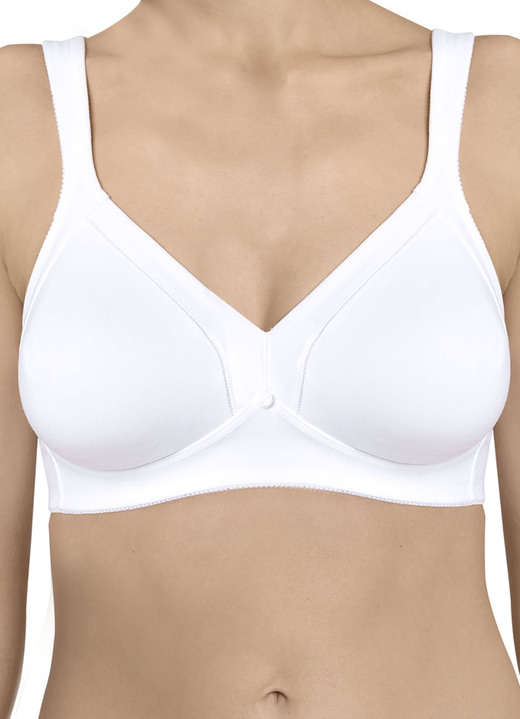 BHs - Triumph-Cotton Shaper-BH mit hohem Baumwollanteil, in Größe 080 bis 100, in Cup B, in Farbe WEISS Ansicht 1