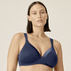 Soft-BH - Naturana BH mit Satinblende am Dekolleté, in Größe 075 bis 095, in Cup A, in Farbe PUDER – Farbe MARINE – Ansicht 1