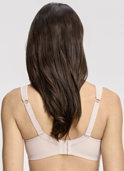 Soft-BH - Susa Zweierpack BH mit verstärktem Vorder- und Rückteil, in Größe 080 bis 120, in Cup B, in Farbe 1X WEIß-ROSÈ-PUDER BEDRUCKT, 1X PUDER Ansicht 4