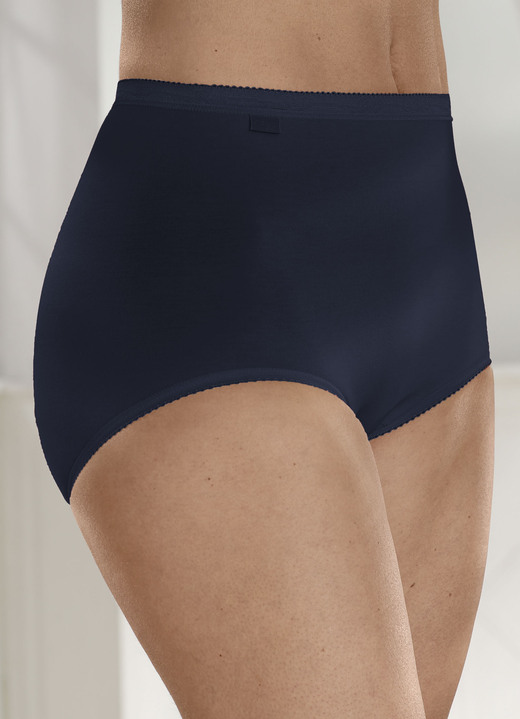 Slips - Sloggi Viererpack Maxi-Slips, in Größe 038 bis 054, in Farbe 1X AZURBLAU, 1X GRAU MELIERT, 1X SEKT, 1X MARINE Ansicht 4