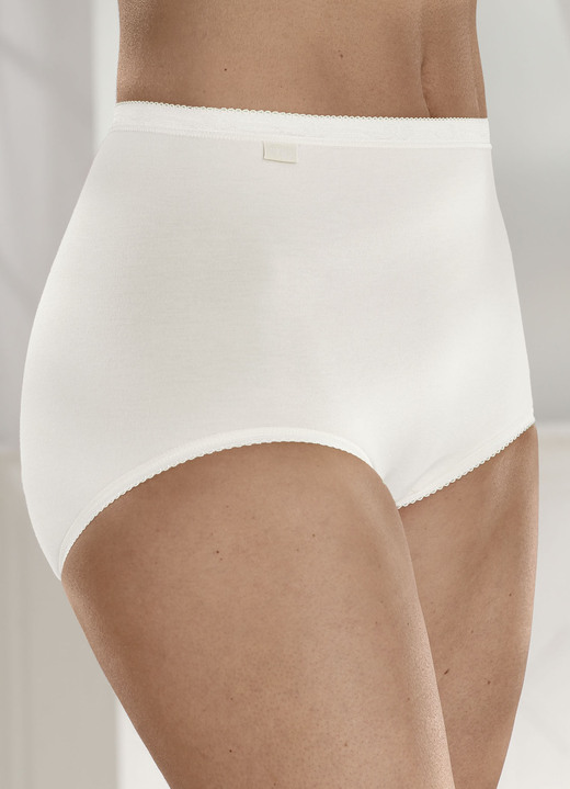 Slips - Sloggi Dreierpack Maxi-Slips, in Größe 038 bis 058, in Farbe 1X VIOLETT, 1X PUDER, 1X SEKT Ansicht 3