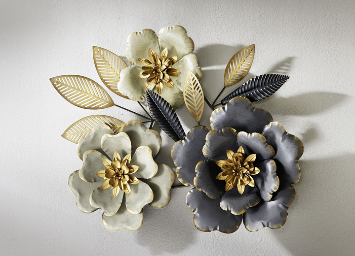 Wohnaccessoires - Wanddekoration aus Eisen, in Farbe GRAU-GOLD Ansicht 2