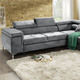 Funktions-Polstermöbel - Polsterecke mit Bettfunktion und Komfortschaum-Polsterung – Farbe GRAU – Ansicht 4 Funktions-Polstermöbel - Polsterecke mit Bettfunktion und Komfortschaum-Polsterung, in Farbe BEIGE – Farbe GRAU – Ansicht 4